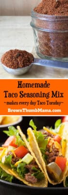 You'll love making your own healthy, homemade taco seasoning mix. No fillers, MSG, or weird chemicals--and you can make it as hot or mild as you like!