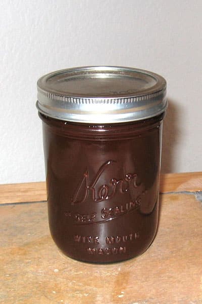 jar of Homemade chocolate syrup