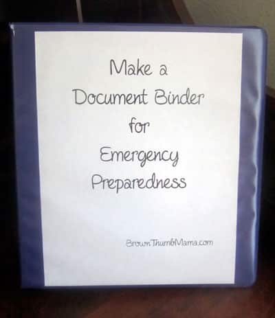 Make a Document Binder for Emergency Prep: BrownThumbMama.com