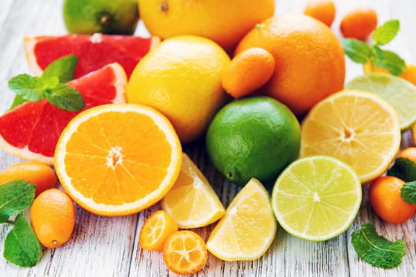 citrus fruits on table