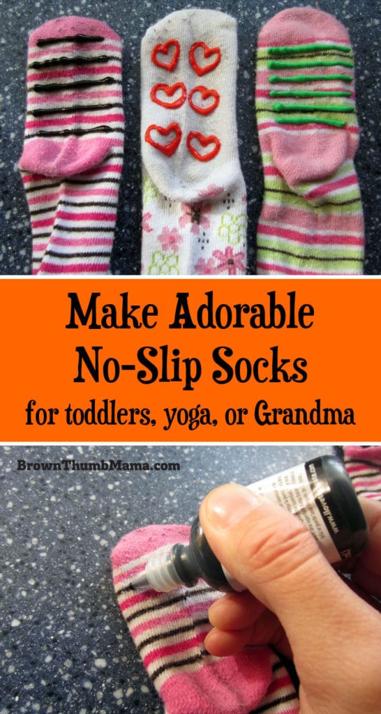 Grippy socks aren't just for toddlers...these no-skid socks are easy to make and give steady footing for kids, Grandma, or in yoga class.