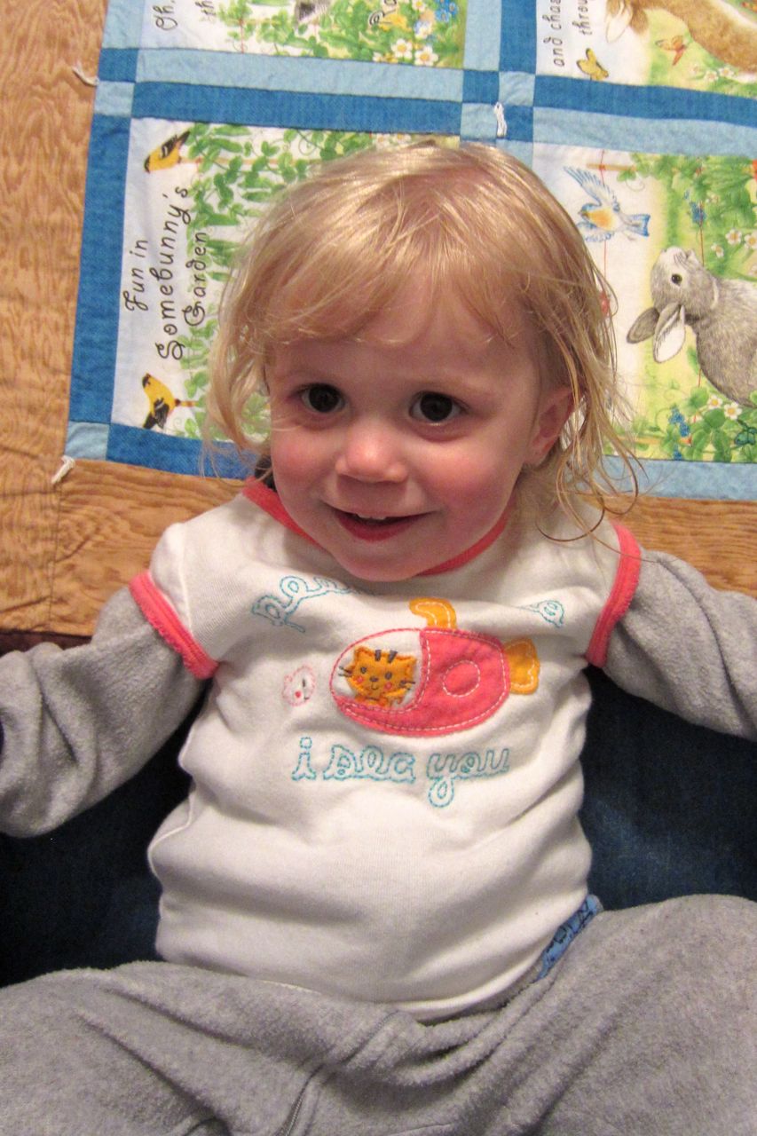 toddler in footy pajamas that she can't take off • Brown Thumb Mama