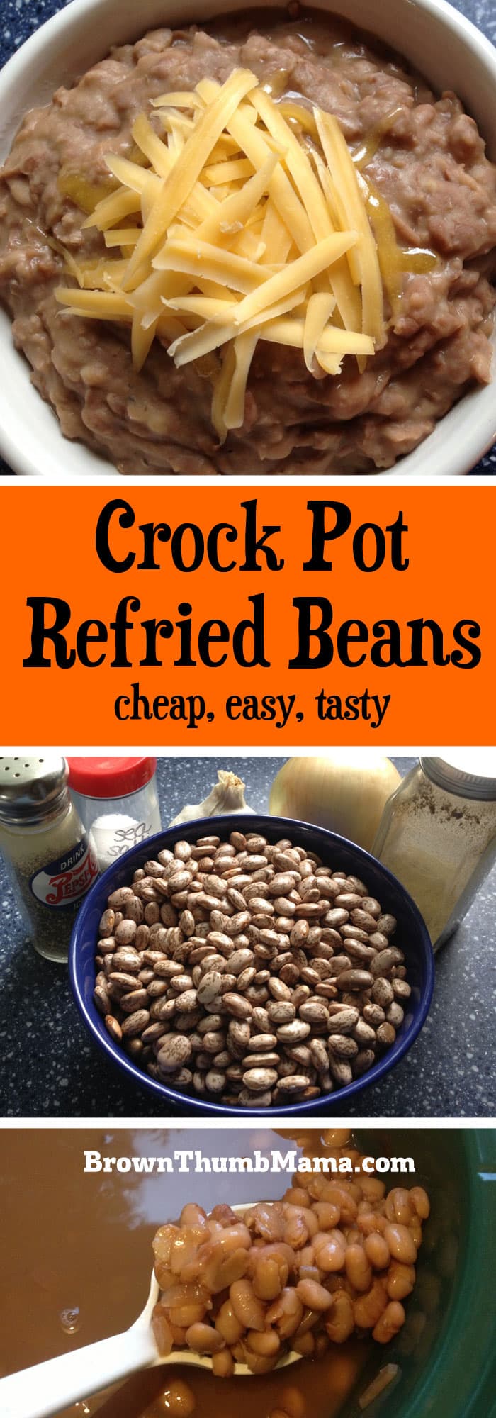 Let your Crock Pot do the cooking! Make delicious, nutritious, refried beans in your slow cooker--with your choice of spices and seasonings.