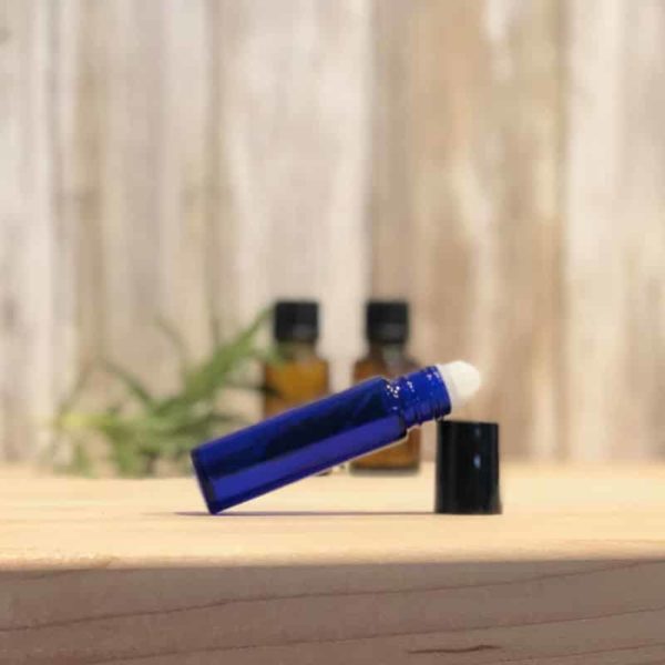 essential oil roller and bottles