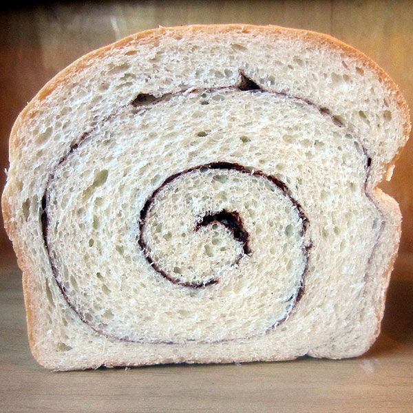 loaf of cinnamon swirl bread
