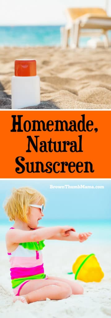 Keep the mystery chemicals off your skin this summer. This homemade, natural sunscreen only has 4 ingredients, is water resistant, and safe for kids.
