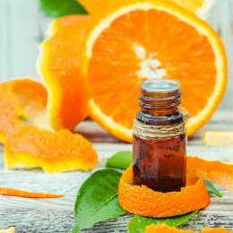 orange and essential oil bottle