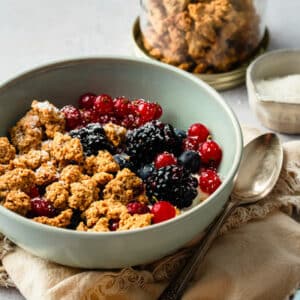 bowl of homemade cereal with fruit