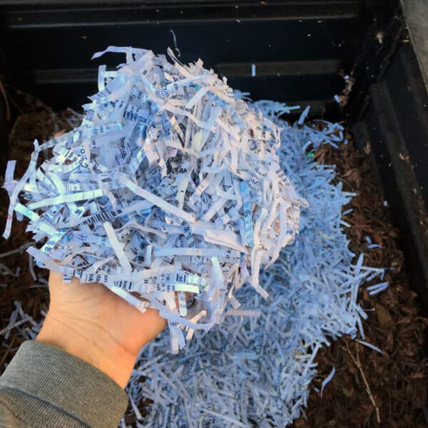 shredded paper for the compost bin