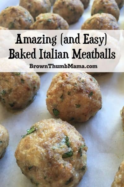 tray of baked Italian meatballs