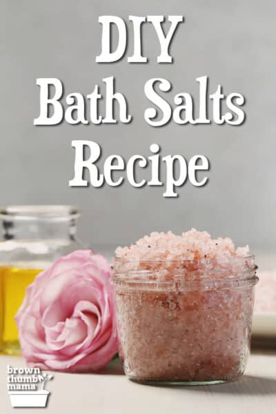 canning jar with bath salts and rose