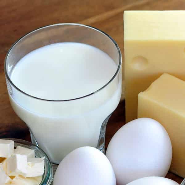 milk, eggs, and cheese