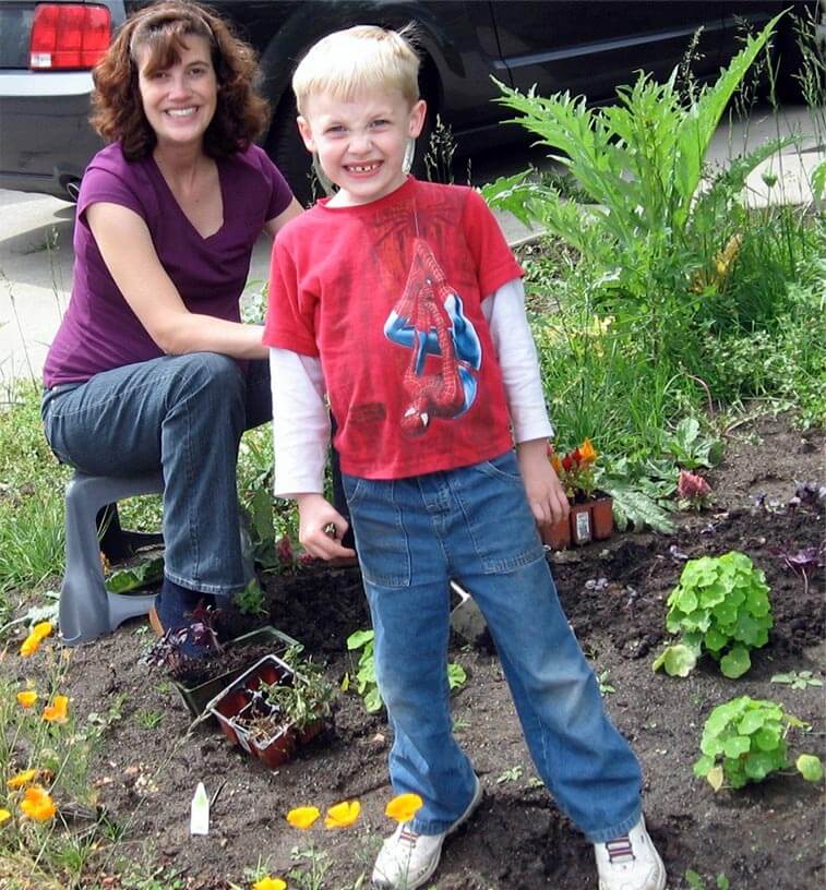 Pam with child