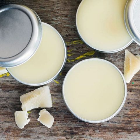 natural white lip balm in tins