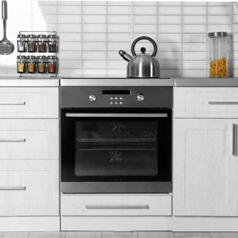 modern oven in white kitchen