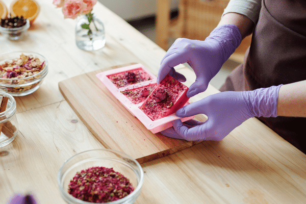 removing homemade soap from a silicone soap mold